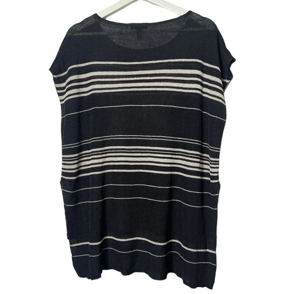 Eileen Fisher Tops - Eileen Fisher Graphite Bone Italian Yarn Bateau Neck Tunic Top Size Medium